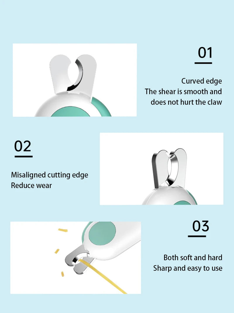 LED Pet Nail Clipper – Lighted Grooming Trimmer with Safety Lock for Cats & Dogs