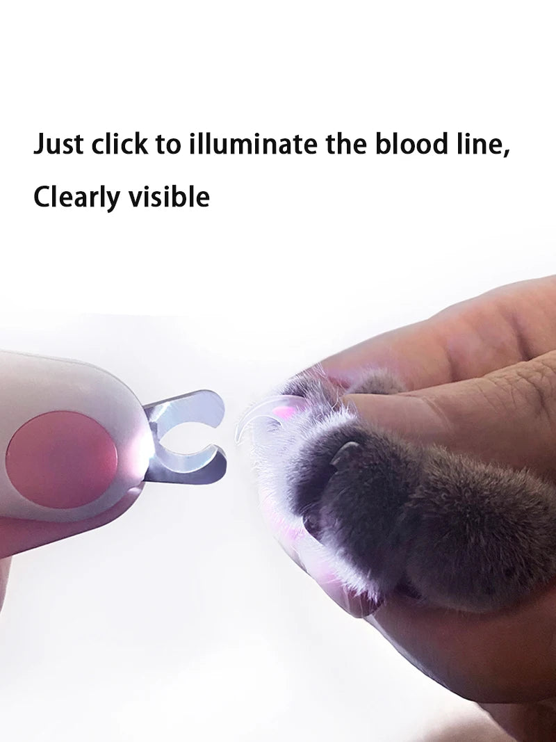 LED Pet Nail Clipper – Lighted Grooming Trimmer with Safety Lock for Cats & Dogs