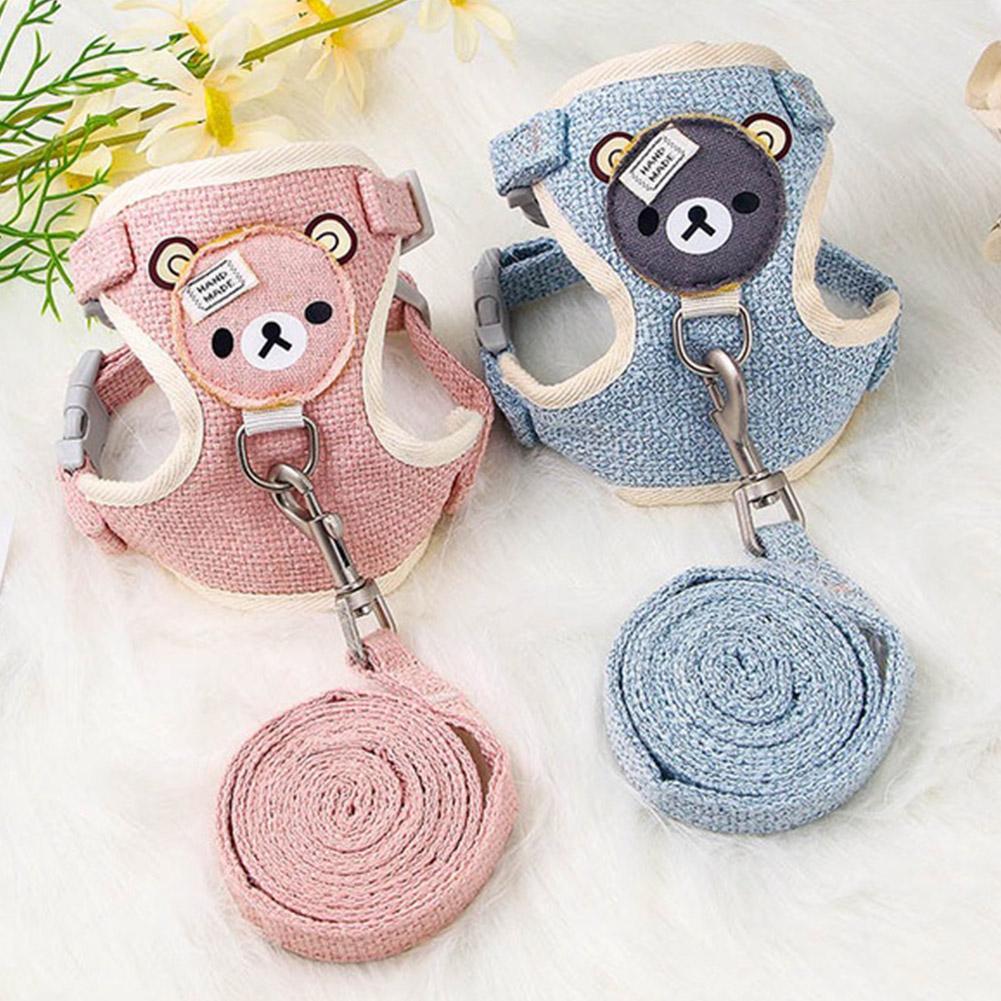 Soft Nylon Pet Vest Harness & Leash Set for Small Pets