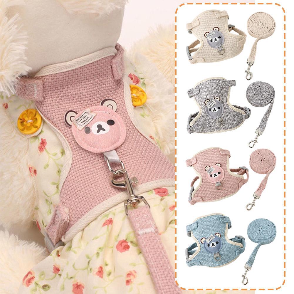 Soft Nylon Pet Vest Harness & Leash Set for Small Pets