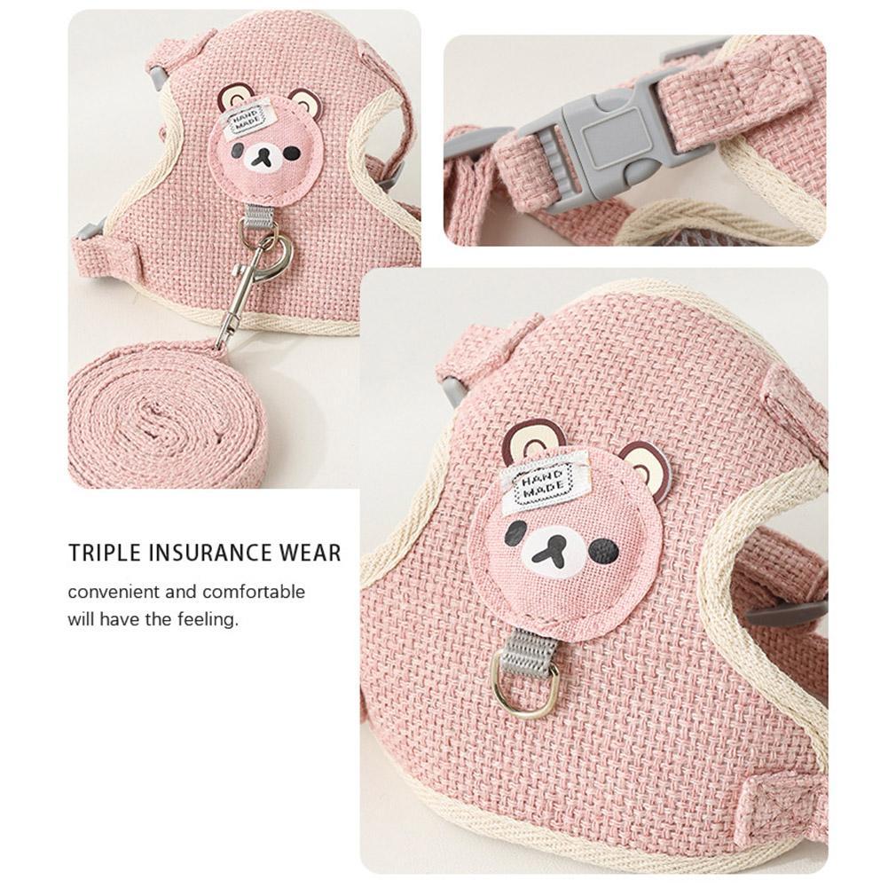 Soft Nylon Pet Vest Harness & Leash Set for Small Pets