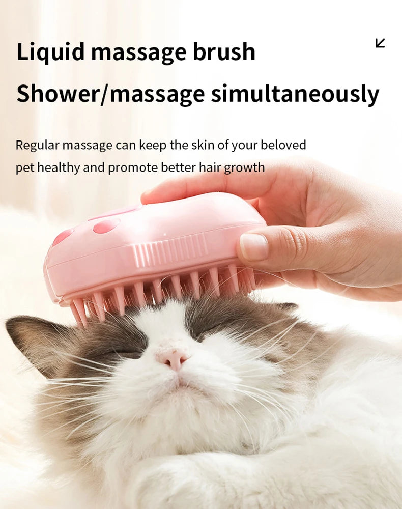 3-in-1 Electric Spray & Steam Grooming Brush for Cats & Dogs