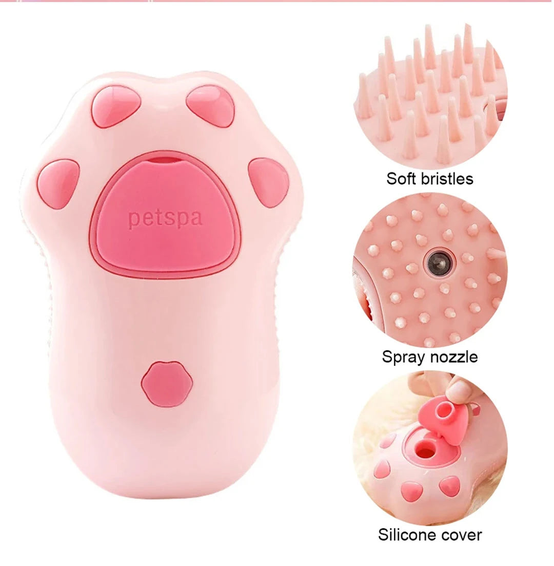 3-in-1 Electric Spray & Steam Grooming Brush for Cats & Dogs