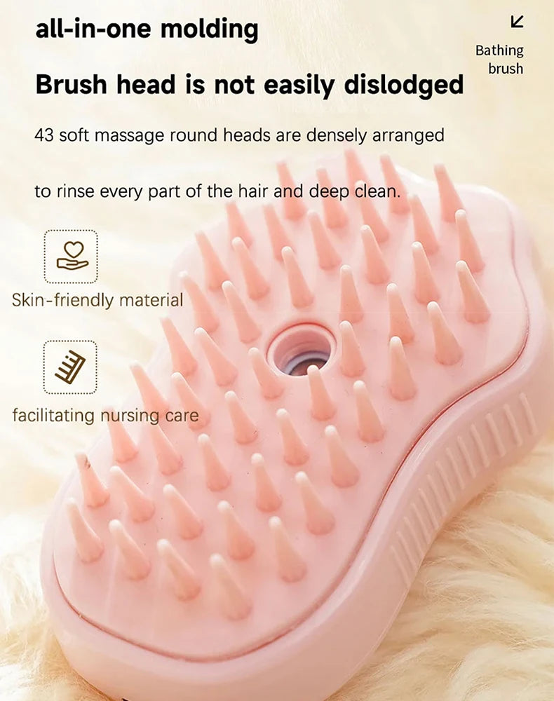 3-in-1 Electric Spray & Steam Grooming Brush for Cats & Dogs