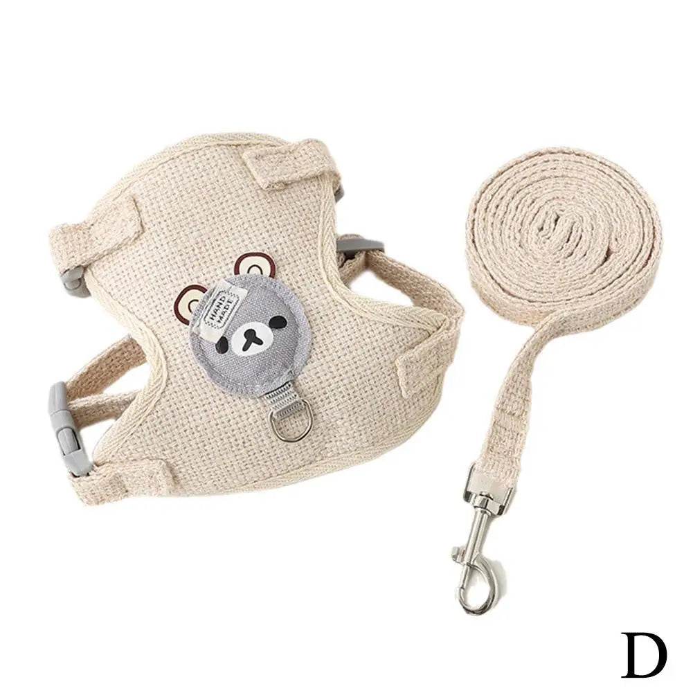 Soft Nylon Pet Vest Harness & Leash Set for Small Pets