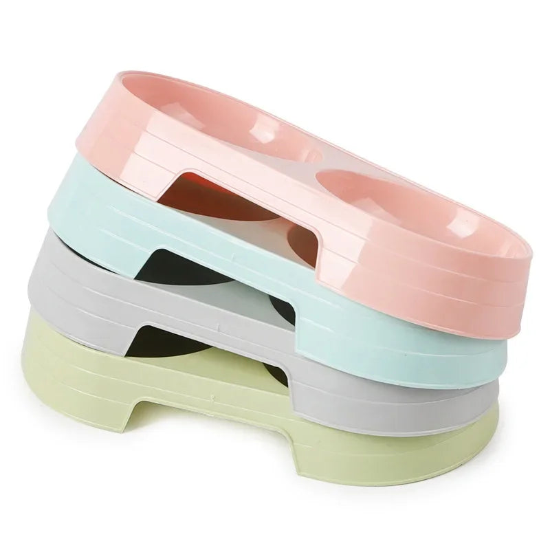 Double Pet Bowls – Stainless Steel Food & Water Feeder for Cats & Small Dogs