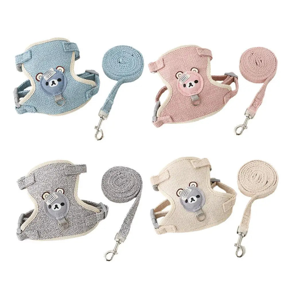 Soft Nylon Pet Vest Harness & Leash Set for Small Pets