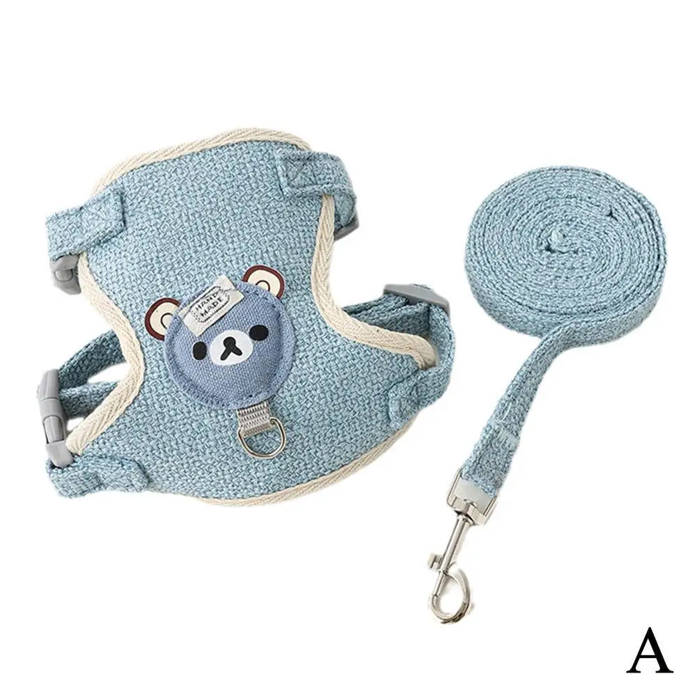 Soft Nylon Pet Vest Harness & Leash Set for Small Pets