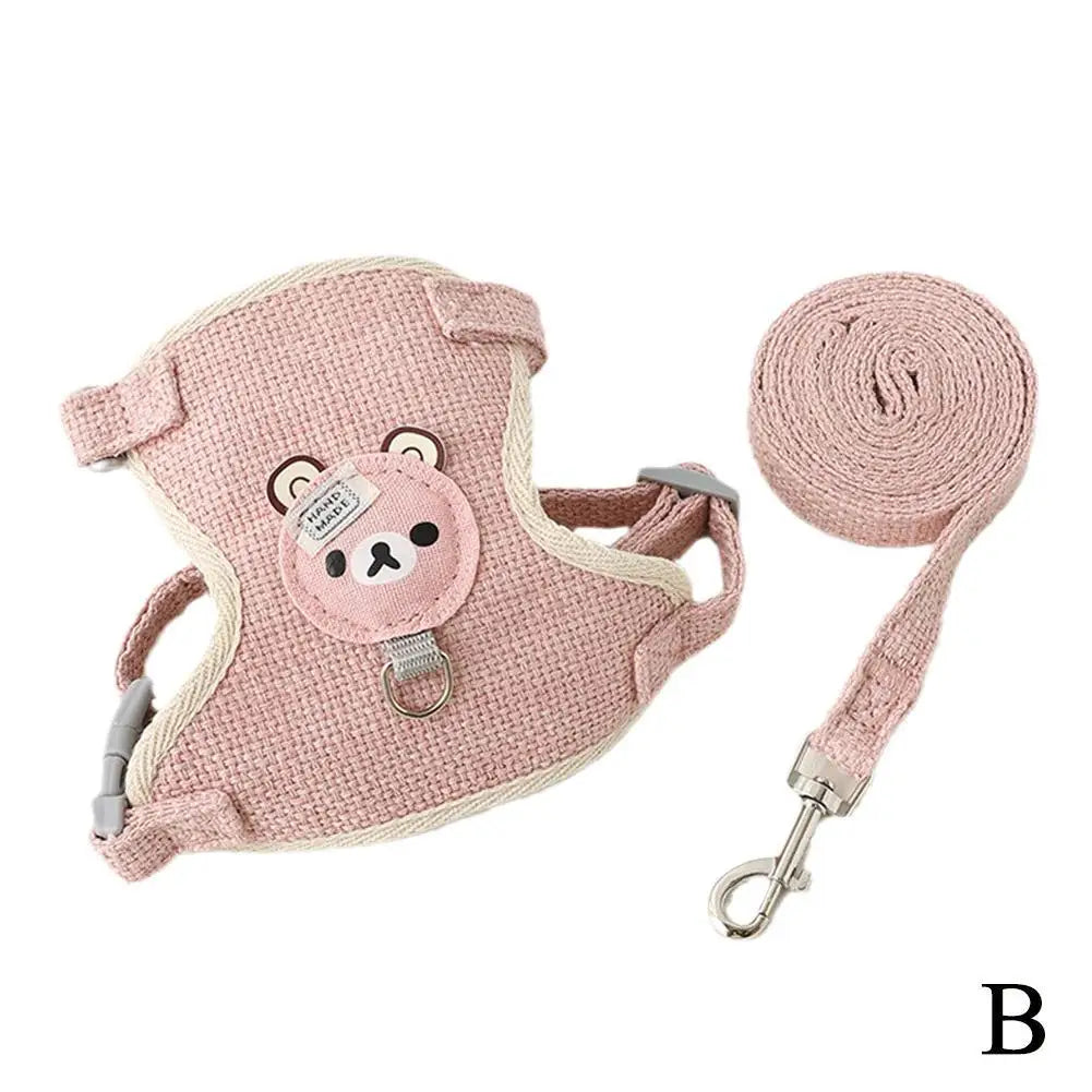 Soft Nylon Pet Vest Harness & Leash Set for Small Pets