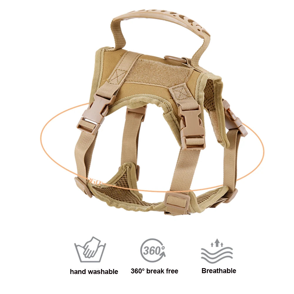 Tactical Cat & Small Dog Harness — Escape-Proof, Adjustable, and Breathable