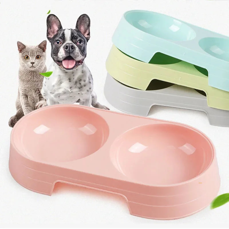 Double Pet Bowls – Stainless Steel Food & Water Feeder for Cats & Small Dogs
