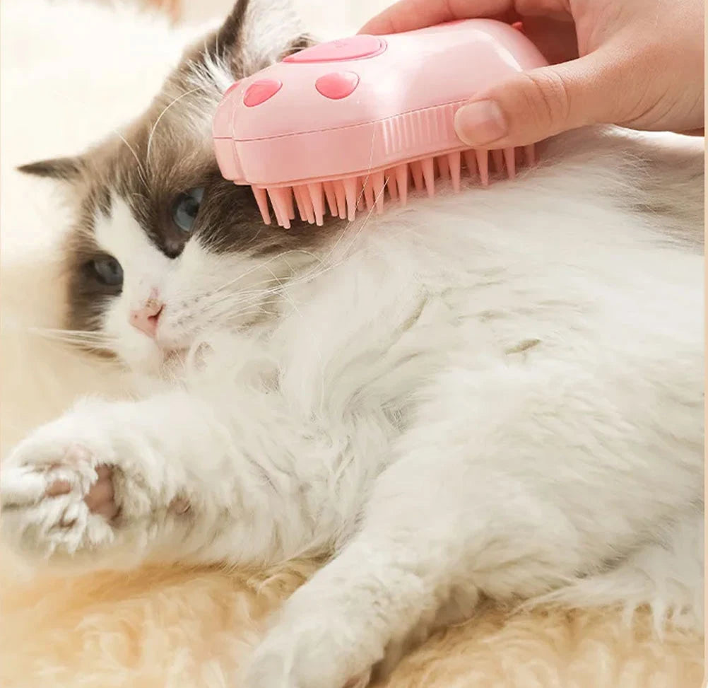 3-in-1 Electric Spray & Steam Grooming Brush for Cats & Dogs