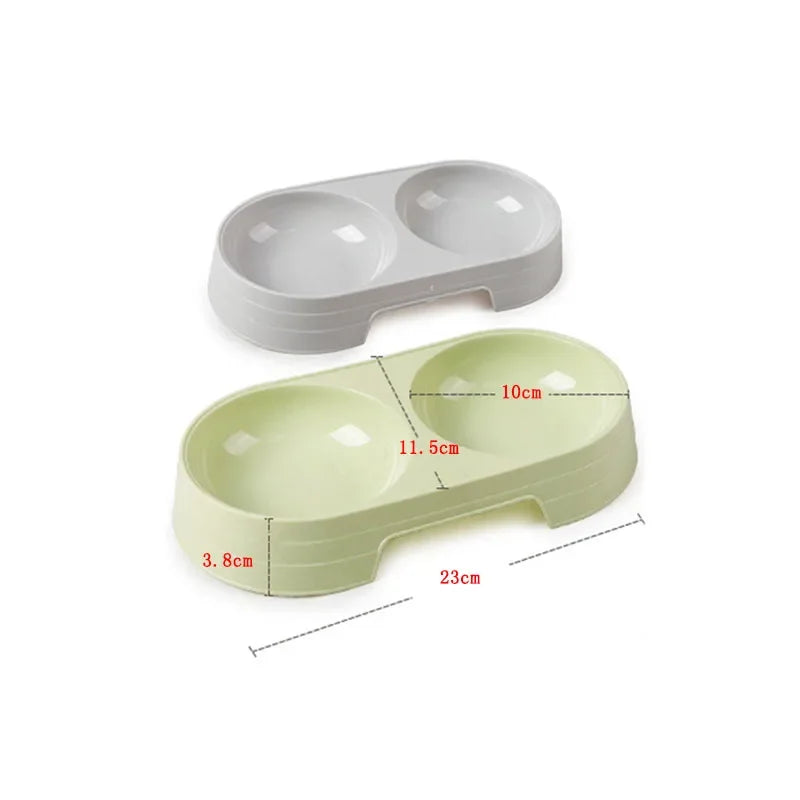 Double Pet Bowls – Stainless Steel Food & Water Feeder for Cats & Small Dogs