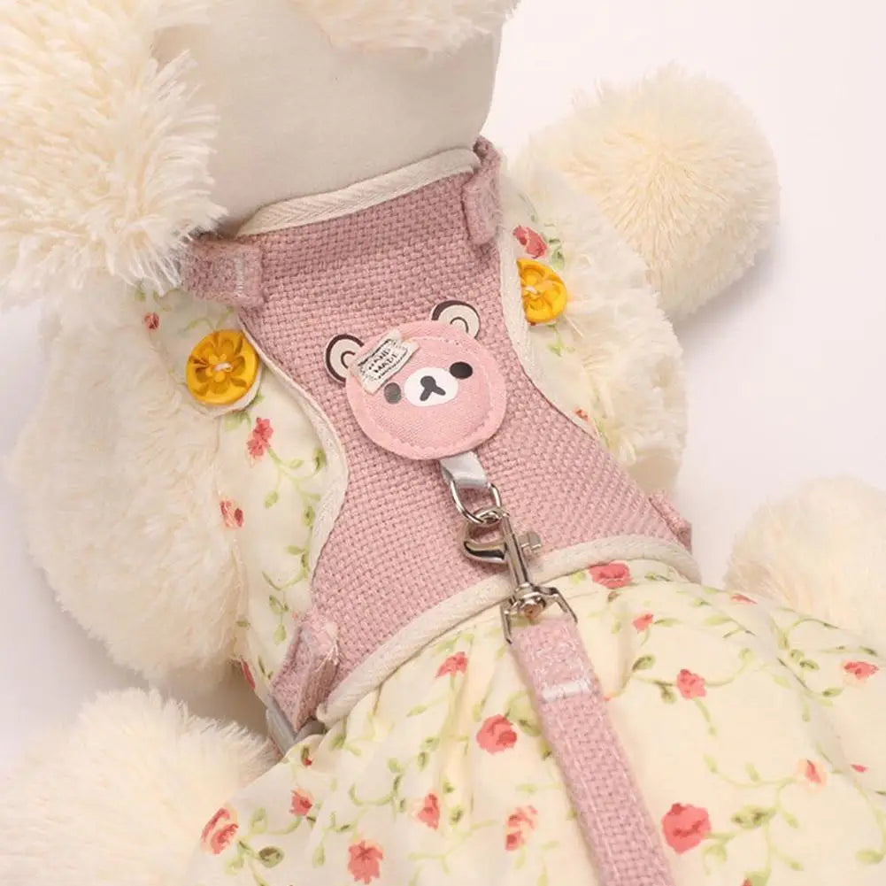 Soft Nylon Pet Vest Harness & Leash Set for Small Pets