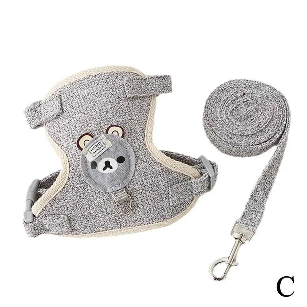Soft Nylon Pet Vest Harness & Leash Set for Small Pets
